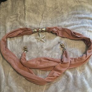 Women’s Pink Starfish Scarf Necklace